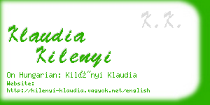 klaudia kilenyi business card